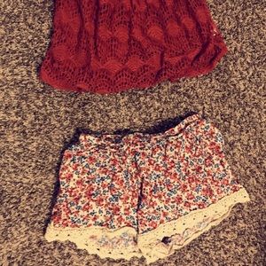 La hearts festival floral shorts